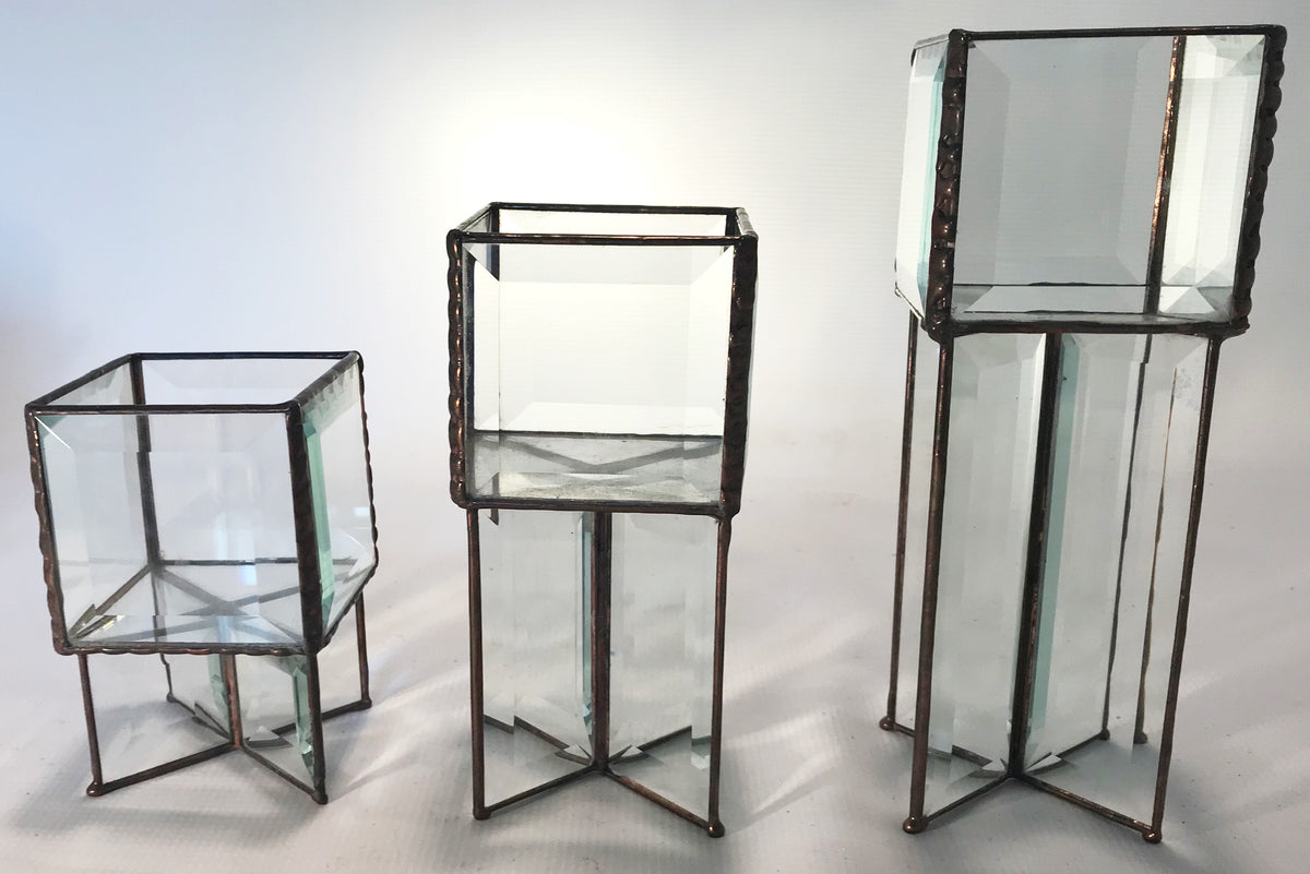 Beveled Candle Holders Adams’ Glass Studio