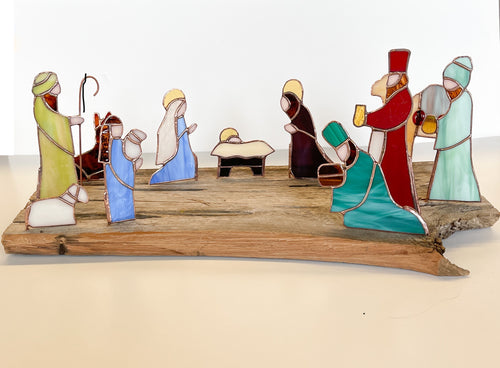 11 Piece Nativity on Barnwood