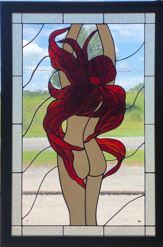 29.5 X 43 Naked Lady in Mahogany Frame